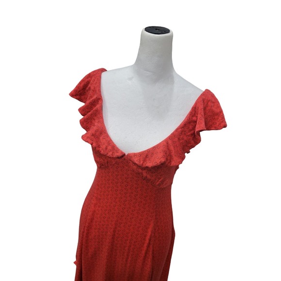 Urban Outfitters Kimchi Blue Paisley Print Ruffle Feminine Mini Dress Size Small - Picture 2 of 10